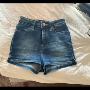 Blue denim shorts